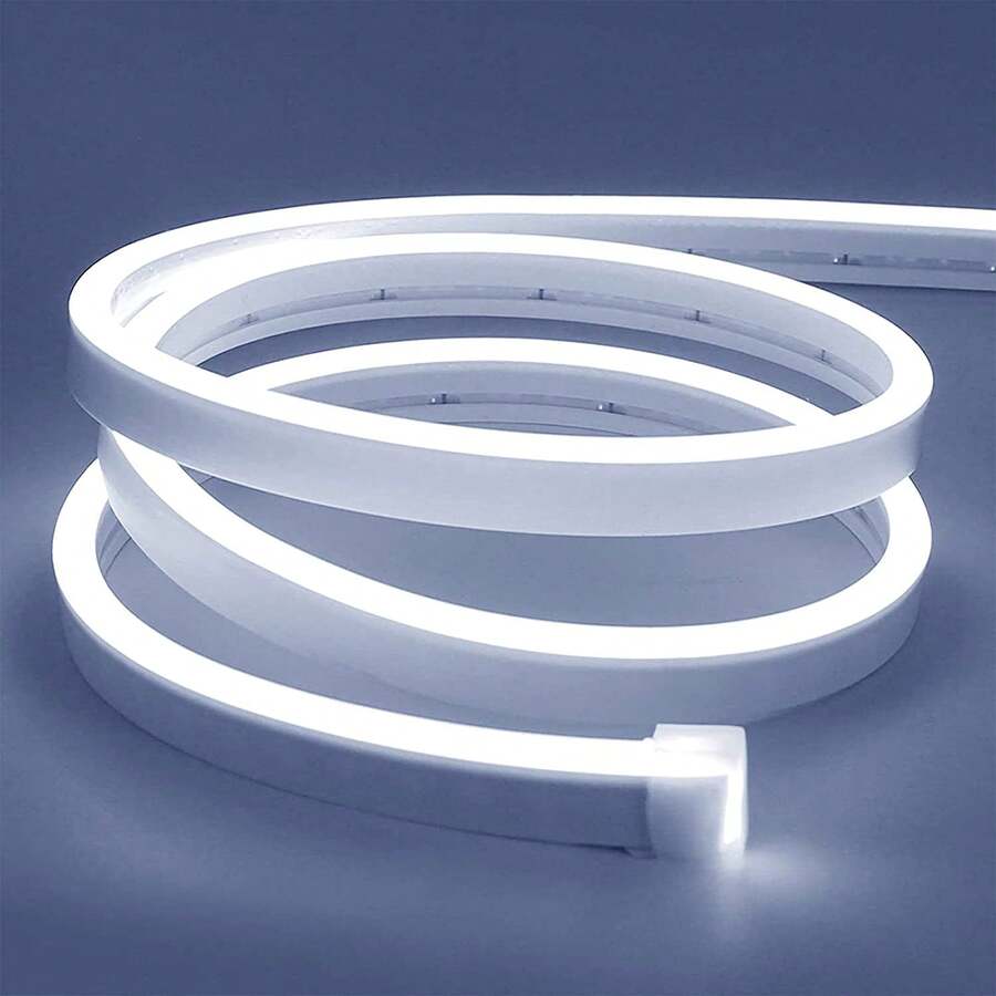 1 Stück Batterie betriebenes warmweißes 3000K flexibles 1,5m wasserfestes LED Neonlichtband, für Weihnachten & Partys, Innen-/Außenbereich, mit Ein/Aus-Schalter, ohne Batterie