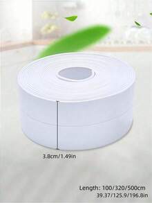 1 rouleau de ruban d'étanchéité imperméable, bande scellante auto-adhésive en PVC, bande d'étanchéité anti-moisissure pour évier de cuisine et de salle de bain, sticker décoratif pour la maison, décorations de fête, cadeaux d'anniversaire et de remise des diplômes, stickers de décoration murale et de chambre - Blanc - Voir 10