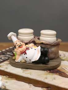 1pc Kitchen Cute Chef Ornaments,Resin Decorative Crafts, The Best Object For Creative People To Design Home Decoration, Are Used For Home Desktop Decorations, Gifts For Classmates, Friends And Family, And Birthday Gifts.Room Decor, Home Decor, Birthdaydecor,Kitchen,Wedding, Bedroom Decor, Livingroom Decor, Gift, Party Decor, Gardendecor - Multicolor - View 3