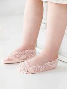 5 Pairs Girls Lace Non-Slip Liner Socks, Suitable For Summer - Multicolor - View 5