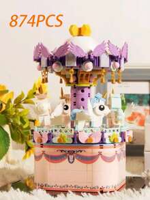 现代联排别墅复式公寓积木公主房房屋别墅花园成人高难度手工拼装礼物微型小颗粒建筑积木玩具 - 彩色 - 查看 11