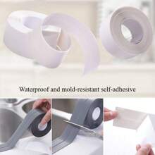 1 Roll 3.8" X 320" Kitchen & Bathroom Waterproof, Anti-Mold, Decorative Adhesive Tape, Thick & Trimmable To Seal Gaps, Cracks, Tile Joints, Essential Home Essential Wall Decor Room Decor Stickers Wallpaper Wall Paper Wall Stickers Wall Sticker Kitchen Accessories Kitchen Items Kitchen Decor