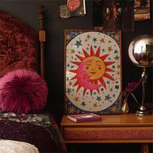 1 Pc Wall Art Sun And Moon Print, Celestial Kissing Poster, Boho Bedroom Decor, Astrology Wall Art, Dorm Living Room Nursery Gift Idea-Canvas Painting Art Summer VacationCanvas Painting - For Home Decor Enthusiasts - Room Decoration Decor For Home Gifts, Living Room, Bathroom, Bedroom,Kitchen (No Frame)/Framed - Multicolor - View 4