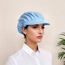 1 Unisex Chef Hat, Solid Color Fabric Hat, Garden Floral Fabric Hat, Kitchen Chef Hat, Elastic Adjustable, Unisex Catering Service Work Hat, Oil-Proof, Restaurant Kitchen Hat, Home Kitchen Hat, Suitable For Year-Round Use