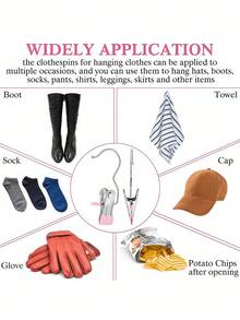 20/10/5/1 Pieces Of Stainless Steel Clothes Clip, Stainless Steel Clothes Hanger Hooks, Simple Stainless Steel Hook Clip,30/40/42 Pieces Of Stainless Steel Clips,Laundry Pegs With Hooks,(Coat) Hanger,Interior ,Portable Hanging Clothes Clip, Wardrobe Storage Racks, Clothes Hangers Easter Decorations, Mother's Day Clothing Spring Decorations, Holiday Decorations,Hanger Dress Pants Shoes Jeans Boots Skirt - Multicolor - View 6