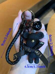 Chaveiro com Desenho de Urso, Acessórios de Carro para o Dia dos Namorados, Enfeite para Bolsa, Mochila para Escola, Fofo Gótico Y2k