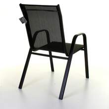 TEXTOLINE BISTRO CHAIRS STACK OUTDOOR GARDEN PATIO DINING FURNITURE CREAM/BLACK - 灰色 - 查看 5