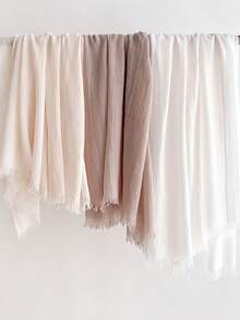 1pc Solid Color Scarf, Women Summer Sunscreen Mid-Length Scarf, Korean Elegant Beach Scarf, Travel Shawl, Large Headdress - QMD602 - View 3