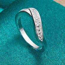 925 Sterling Silver Plated Crystal Diamond Rings For Women Fashion Elegant Wedding Accessories Party Gifts Charms Fine Jewelry - Silver - View 5