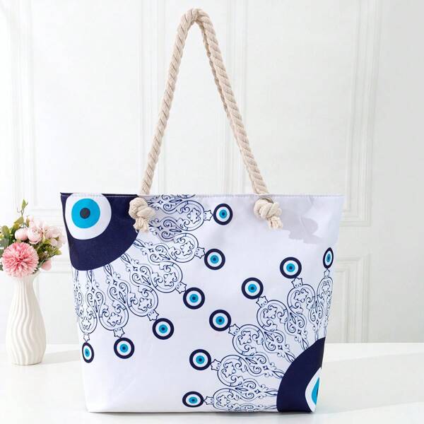 Nova Bolsa de Praia/Casual Estampada Vintage