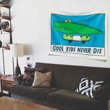 Cool Kids Never Skater Decor Skates Funny Tapestry Wall Hanging Home Dorm Boy Girl Uni Room Decor Throw Backdrop Crocodile Banner Flag Birthday Decorations Party Decorations School Decor School Surprise Dormitory Decor Back To School