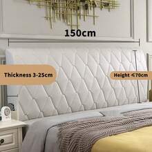 Luxury Thick Headboard Cover Soft Bed Head Back Decor Protector Slipcover 150CM - Beige - View 7
