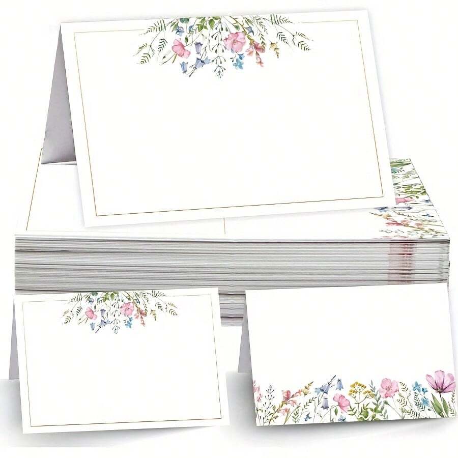 Segnaposto floreali con fiori selvatici per feste di bambini, matrimoni, fidanzamenti, addii al nubilato, compleanni, eventi da tavolo, scheda nome per ospiti, cartellini per eventi di festa con fiori selvatici - Multicolore - Visualizzare 1