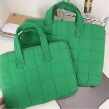 YOONI 1PC Ins Style Minimalist And High-End Plaid Computer Bag, Solid Color IPad Protective Handbag Suitable For Students And Office Workers
