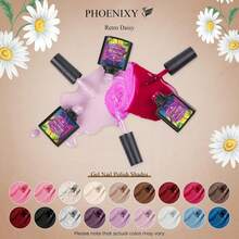 PHOENIXY Gel Nail Polish Set, 18 Colors Fall Gel Nail Polish Kit With 36W U V LED Nail Lamp Pink Red Purple Black Brown Blue Nail Kit Manicure Tools Mothers Day Gifts For Mom - Retro Daisy - View 2