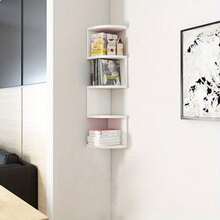 5 Tier Floating Corner Shelves Wooden Storage Display Shelf Units Wall Mount UK - White - View 3