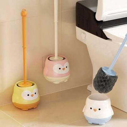 Cute Penguin Shape Toilet Brush, Long Handle Bathroom Cleaning Brush For Toilet, Cartoon Toilet Brush For Home Use
