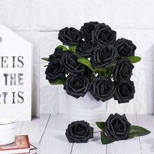 5/10/15/20/25/30 piezas Rosas falsas reales con tallos, para ramos de boda DIY, decoración del centro de regalo nupcial, decoración de mesa de fiesta, decoración del hogar, decoración de oficina, decoración de cafetería, regalo del Día de San Valentín, regalo de cumpleaños, regalo del Día de la Madre, empaque de bolsa OPP (caja no incluida), incluye dos hojas - Multicolor - Ver 6