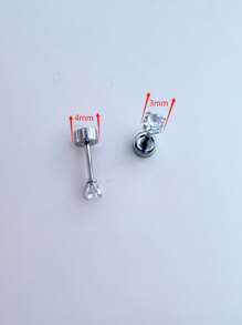 6 Pairs/Set Women's Men's Cartilage Earring Stud Surgical Steel Flat Back Earring Set,3mm Round CZ Screw Back Stud For Cartilage Screw-Piercing Jewelry