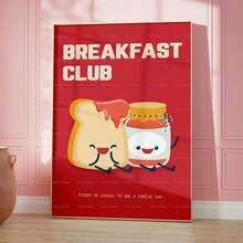 1 件有趣可爱的黑猫吐司礼物让我们得到面包早餐艺术印刷品现代家庭办公室装饰，非常适合客厅、卧室、厨房和更多装饰礼物可选框架，带框架的墙壁艺术 - 彩色 - 查看 52