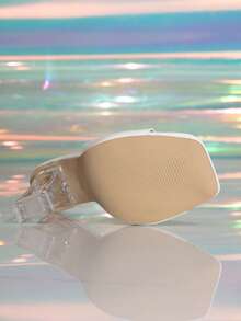 女士方头穆勒水晶不对称白色高跟凉鞋 - 白色 - 查看 6