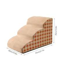 1pc Pet Indoor Bedside Stairs, 3-Layer Foldable Pet Ladder Set, High Bed With Storage Steps, Sofa Dog And Cat Ramp, Suitable For Small & Medium Pets, Removable & Anti-Slip - Multicolor - View 17