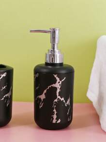 1/2PCS Plastic Refillable Pump Dispenser Marble Bottle With Loop, Press-On Lotion Pump For Shampoo, Conditioner, Body Wash - Lead-Free, Reusable Container, Washing Up Liquid, Hand Sanitizer Spray, Body Wash Liquid, Portable Accessories Storage