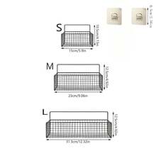 1/2pcs-Bathroom Wall-Mounted Storage Rack, Shower Storage Rack, Iron Storage Rack, Practical Skincare And Tissue Storage Rack, Bathroom Storage And Home, Kitchen Storage Rack - Black - View 8