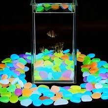 100 Pcs Glow In Dark Rocks Luminous Stone Garden Accessories Micro Landscape Fish Tank Decoration Outdoor Patio Lawn Yard Kit - Multicolor - View 12