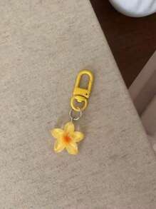 5pcs/Set Colorful Flower-Shaped Transparent Key Chains