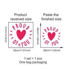 Adesivo da parete e adesivo per il bagno autoadesivo - Citazione ispiratrice "SONO ORGOGLIOSO DI TE" con design a cuore, decorazione artistica in vinile per stanze da ragazze, camere da letto, guardaroba e spazi di moda - Decorazione per la casa facile da rimuovere, bagno, adesivi murali