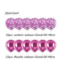 30pcs Metal Colored Latex Balloons For Wedding, Birthday, And Valentine's Day Decor