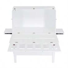 Full Size Murphy Bed With USB Port And Removable Shelves On Each Side,White-GEFCWW - Multicolor - View 8