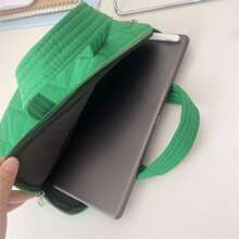 YOONI 1PC Ins Style Minimalist And High-End Plaid Computer Bag, Solid Color IPad Protective Handbag Suitable For Students And Office Workers