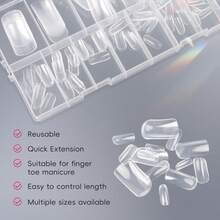 Krofaue Toe Dual Forms - Poly Extension Gel Toenail 150pcs Reusable Full Cover Dual Nail Forms For Builder Gel Toenails Nail Molds For Manicure DIY At Home - Toe Dual Forms - View 3