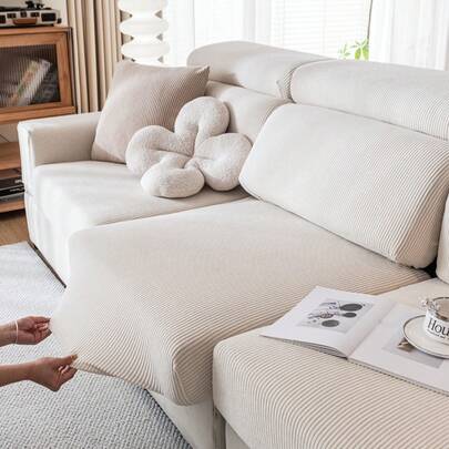 1 Vỏ bọc ghế sofa co giãn, Vỏ bọc ghế sofa chống trượt toàn diện, Vỏ đệm ghế sofa đa năng cho mọi mùa, Chăn sofa vải dày, Có thể giặt bằng máy, Chống bụi, Thân thiện với thú cưng, Bảo vệ cho phòng ngủ, văn phòng, phòng khách, ghế sofa hình chữ L và ghế sofa 1/2/3/4 chỗ ngồi, Màu be