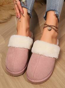 Women's Plush Lined Classic Slippers, Dual-Layer Memory Foam Midsole, Non-Slip EVA Outsole