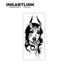 INKARTLINK Non-Permanent Tattoo Technology, Japanese Style Female Roshana Temporary Tattoo, Realistic Semi-Permanent Body Art Sticker, Waterproof Sweat-Proof Lasts 1-2 Weeks, Plant-Based Niche Women Body Sticker - Black - View 4