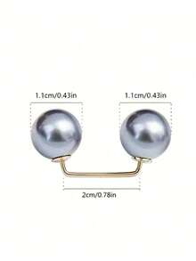 9pcs Pearl Brooch Pin Set - Adjustable, Non-Slip, Pins For Waist Cinching, Collar Adjusting, Scarf Fixing, Fashion Accessory, Comes In Champagne, Grey, White Faux Pearl Buttons - Ideal For Dresses, Blouses And Garment Decor - Multicolor - View 4