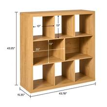 6-Cube Organizer With Storage Cubbies, White Texture - natural pine - View 9