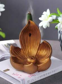 1 Stück Kreativer Lotus Blumen Räucherstäbchenhalter, Lotus Design Kunsthandwerk Diffusor aus Harz, geeignet für Meditation, Raumdekoration, Meditationshilfe, Innen-/Außenbereich Dekoration, ohne Duft, ohne Strom