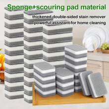1/5/10/40/100pcs High Density Sponge Scrubber, Kitchen Cleaning Sponge Scrub Pad