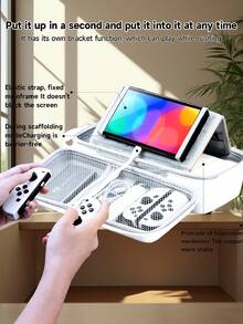 Switch NS/Switch OLED 收纳包，黑/白配色，可装充电器和原装底座，Switch 2 收纳包，Joy-Con 2 控制器包，大容量一体式收纳，包含主机、手柄、游戏卡带、通用提手、旅行便携包、保护装置、防摔、防刮擦、防滑。 - 彩色 - 查看 8