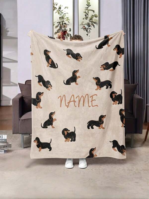 1 Stück weiches & kuscheliges personalisiertes Dackel Hund Flanell Überwurf Decke - warm für Couch, Bett, Büro - perfektes Urlaubsgeschenk, ganzjährig bequem, atmungsaktiv, leicht, waschbar, witzig, süß, Liebe, weich, bequem, elegant, einfach, personalisiert, einzigartig, ideales Geschenk für ihn, ideales Geschenk für sie, ihn, sie, Freund, Freundin, Vater, Mutter, Familie, Freunde, für Jahrestage, Muttertag, Geburtstage, Valentinstag, Abschluss, Vatertag, Hochzeiten, Einweihung, Sofa, Bett, Auto, Teeraum, Schlafzimmer, Badezimmer, Wohnzimmer, Esszimmer
