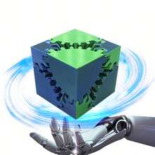 3D 打印齿轮球烦躁玩具 - 放松桌面立方体，减轻焦虑，是派对和生日礼物的理想选择（激光紫蓝色）