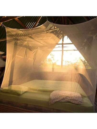 سرير كوخ، شبكة بعوض لديكور الغرفة - حماية من الحشرات شبكة مثلثة، خيمة شبكية للتخييم بالخارج، حماية الحديقة ، شبكة بعوض مثلثة مع فتحة واحدة (لأربعة أحجام أسرّة)