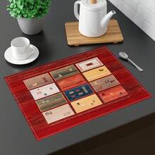 1/4/6/8/12 piezas, manteles de lino impresos lavables, almohadillas protectoras para mesa para interiores y exteriores, adecuadas para fiestas, fiestas y mesas de cocina