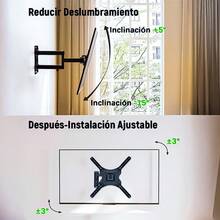 Montura de Pared para TV de 14'' a 55'' con Brazo Extensible e Inclinación Ajustable | Ideal para Optimizar Espacios en Sala, Recámara u Oficina | Soporte Universal Resistente de Acero con Acabado Profesional | Incluye Todo para Instalar - Negro - Ver 3
