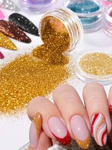 24PCS Iridescent Sugar Nail Glitter Nail Art Iridescent Fine (.004") Glitter Powder Candy Coat Powder Pigment For Manicure Sugar For Gel Nail Polish, Gel And Acrylic Nail Powder - (24 Jars)
