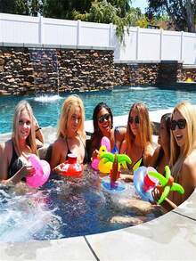 5 chiếc giá đỡ cốc nước bơm hơi, phao nổi cho cốc nước, đế lót ly mini, giá đỡ cốc bơm hơi nổi, giá đỡ cốc bơi nhiều hình dạng, đồ chơi nổi trong bồn tắm, thích hợp làm quà tặng cho gia đình và bạn bè, dùng khi bơi lội, trong các bữa tiệc cưới/độc thân, trang trí hồ bơi, vật dụng cần thiết cho hồ bơi mùa hè. - Nhiều màu - Xem 4